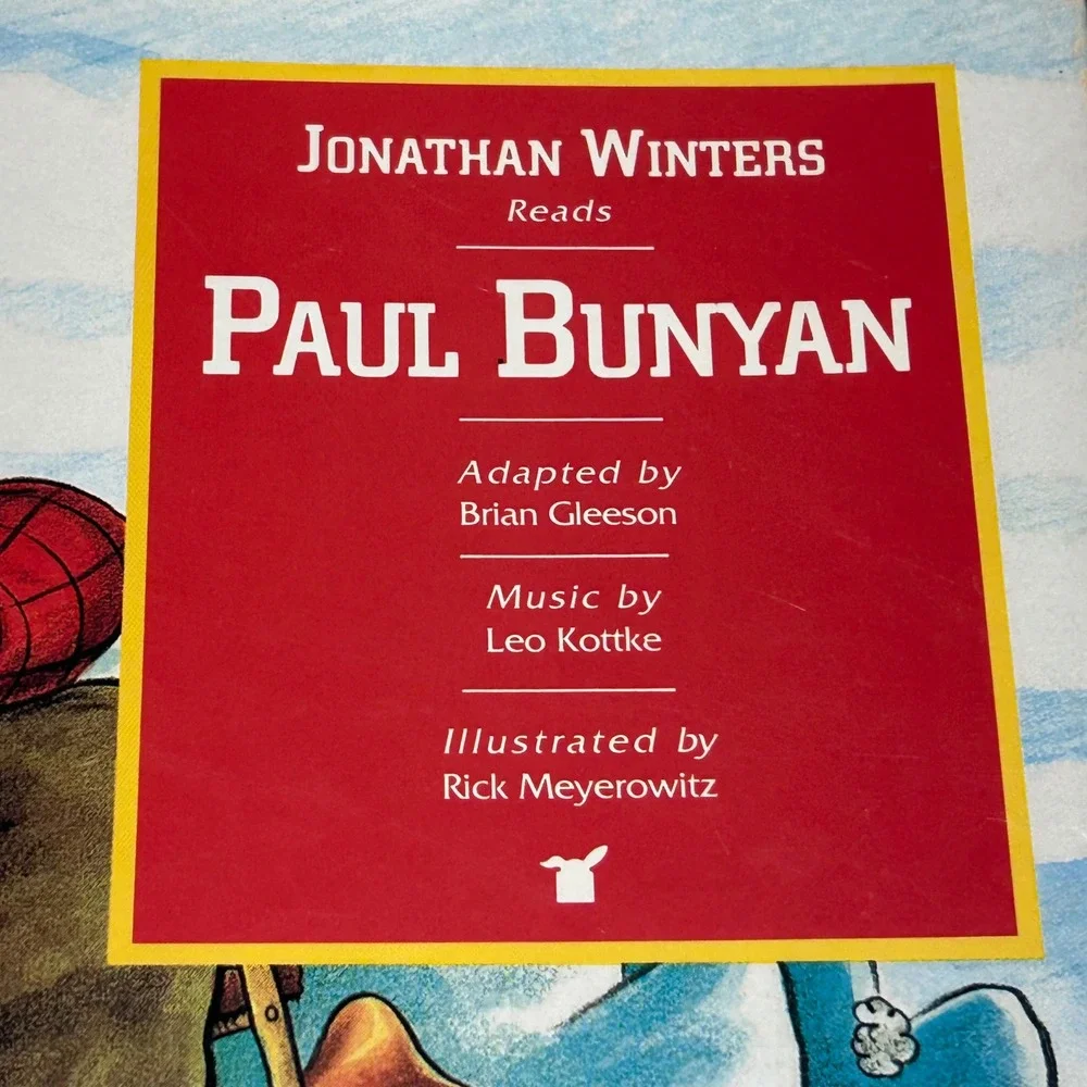 Vintage 1990 Paul Bunyan Rabbit Ears Book and Cassette Jonathan Winters Golden
